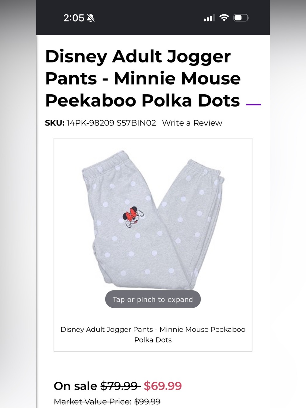 Adult L Disney Grey Polka Dot Minnie Mouse Sweatsuit Loungewear NWOT - Picture 7 of 7